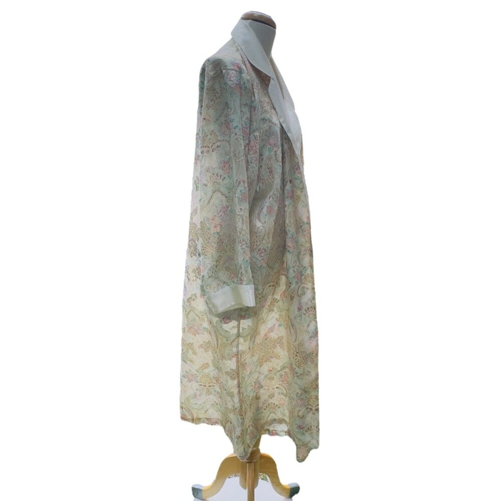 Vintage Victoria's Secret Satin Sheer Robe With Paisley Design Multicolor Size M - Picture 5 of 8